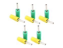 2026-as-5 Conjuntos De Plug Banana De Latón Niquelado Recto 2mm Para Enchufe Panel Resorte Interno Amarelo-verde J.10001