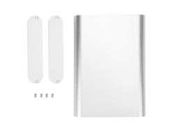 Caja de aluminio integrada para proyectos de bricolaje, carcasa electrónica, color plata mate, 26x108x150 mm