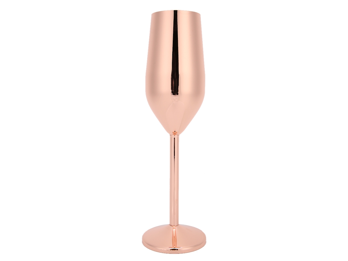 Copa De Champán De Acero Inoxidable 304 De 220 Ml, Color Oro Rosa, Ideal Para Bares, Fiestas Y Banquetes.