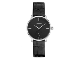 Reloj De Pulsera De Cuarzo Ultrafino Para Estudiantes Con Correa De Pu Negra Para Mujer.