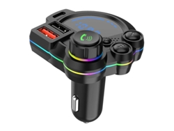 Transmissor Fm Bluetooth 5.3 Qc3.0 E Pd20w, Cartão Tf E Disco Usb, Display Led Yizhood (preto)