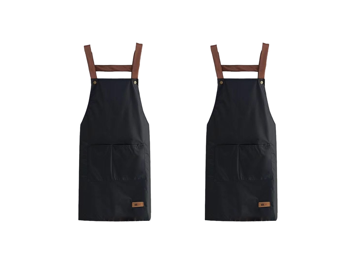 Delantal Con Babero Ajustable 2 Piezas Impermeable Con 2 Bolsillos Cocina Delantal De Cocinero Color Sólido