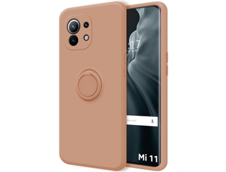 Carcasa Xiaomi Mi 11 5G TUMUNDOSMARTPHONE Silicona Líquida con Anillo Rosa