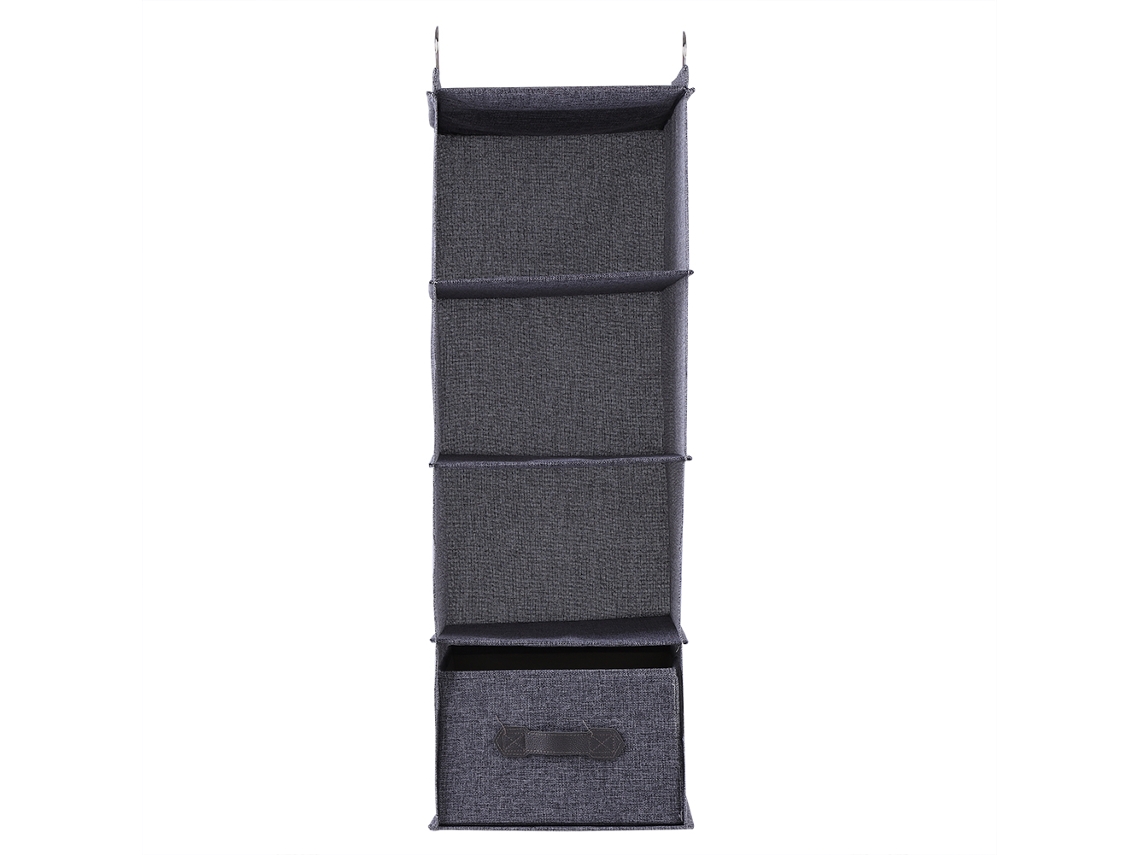 Organizador De Armario Colgante Con 4 Estantes Y Cajón Para Ropa Y Accesorios (gris)