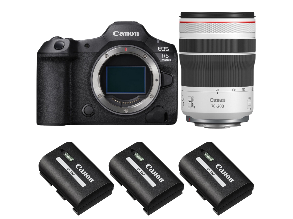 Canon Eos R5 Mark Ii + Rf 70-200mm F/4 L Is Usm + 3 Canon Lp-e6p + Ebook “20 Consejos Para Fotos Que Impactan”