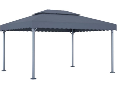 vidaXL Cenador gris antracita aluminio 400x300 cm