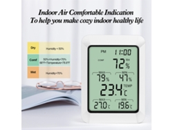 Termohigrómetro digital con pantalla LCD de 3,9'' y alarma para el hogar y la oficina.