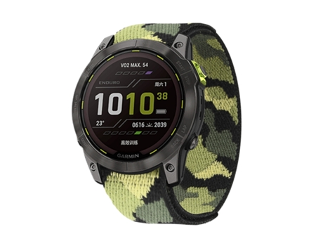 Correa de reloj inteligente para Garmin Fenix 7 Correa de nailon con cierre de gancho y bucle (verde camuflaje)