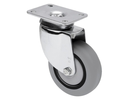 Rueda giratora placa 10bh100cp-pgisb poliamix-goma gris eje bolas ALEX
