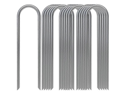 Estacas De Tierra De Acero Galvanizado U-hooks Resistentes Para Camping Trampolín Cerca Jardín 10 Unidades