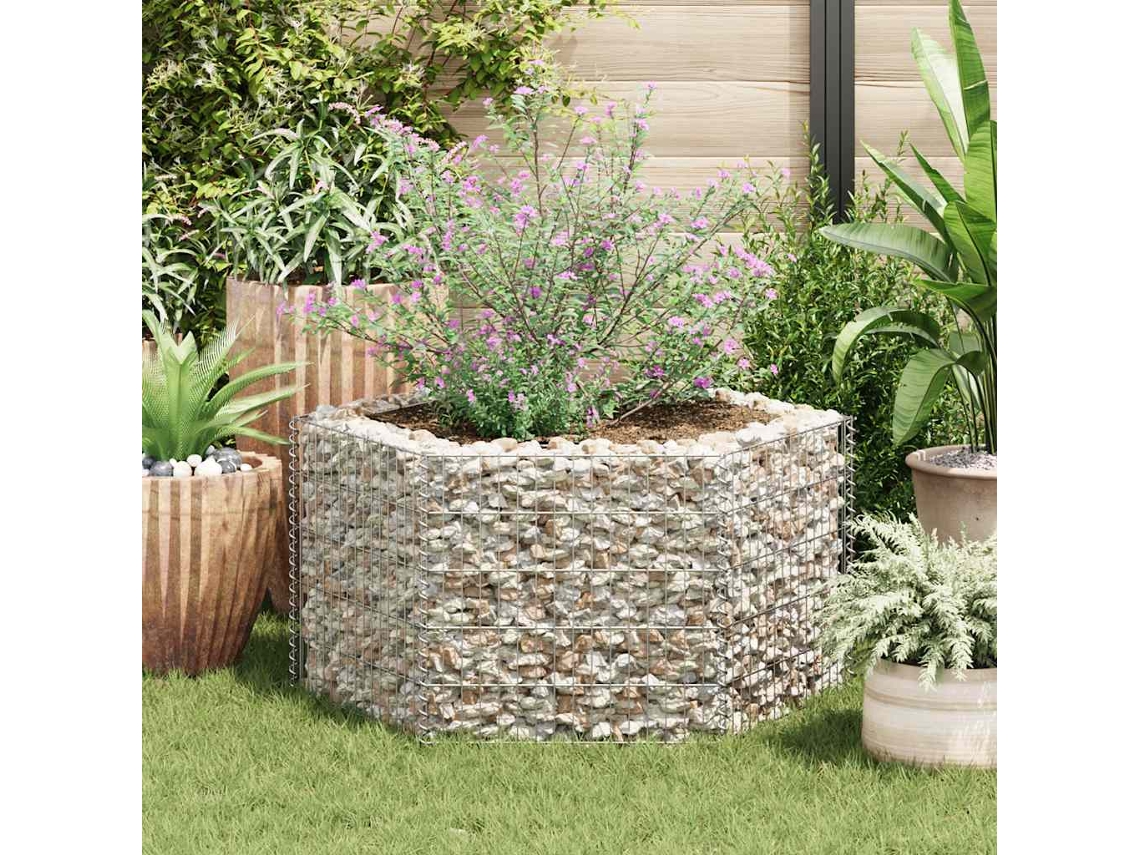 Jardinera elevada/cesta de gaviones hexagonal (100 x 90 x 50 cm), DKD Home Decor