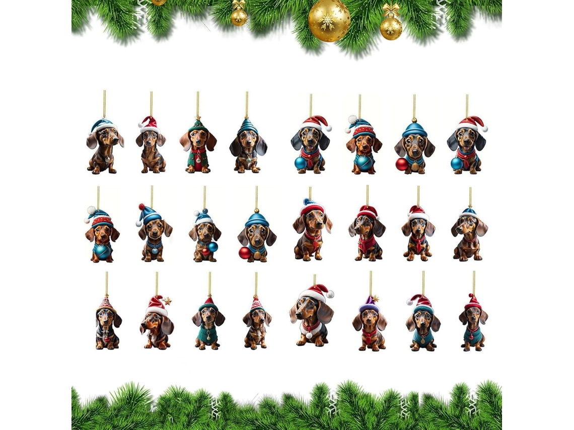 Calendario Adornos Acrílico Adviento 24 Para Árbol