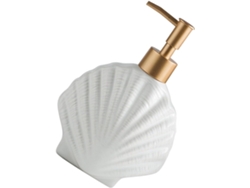 Botella Dispensadora De Cerámica Blanca De 420 Ml Con Forma De Concha Marina Para Jabón Líquido.