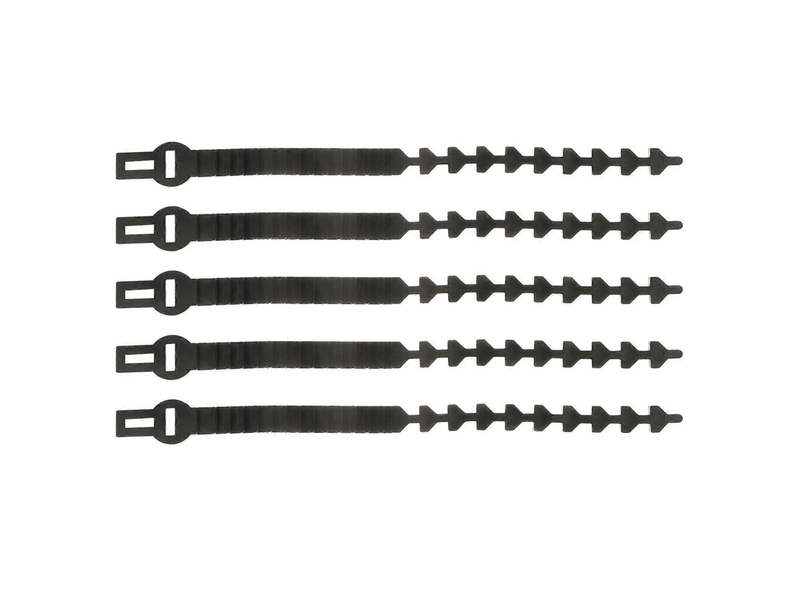 Rebe-5 Correas Ajustables De Goma Ecológica Para Apoyar Y Fixar Árboles Y Plantas En Jardín 45,00x2,00x0,50cm Negro