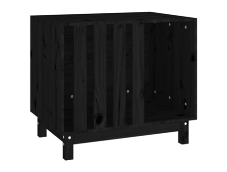 vidaXL Caseta para perros madera maciza de pino negro 70x50x62 cm