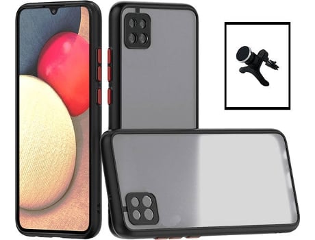 Carcasa + Soporte Samsung Galaxy A22 5G PHONECARE Anti Choque Negro 6556