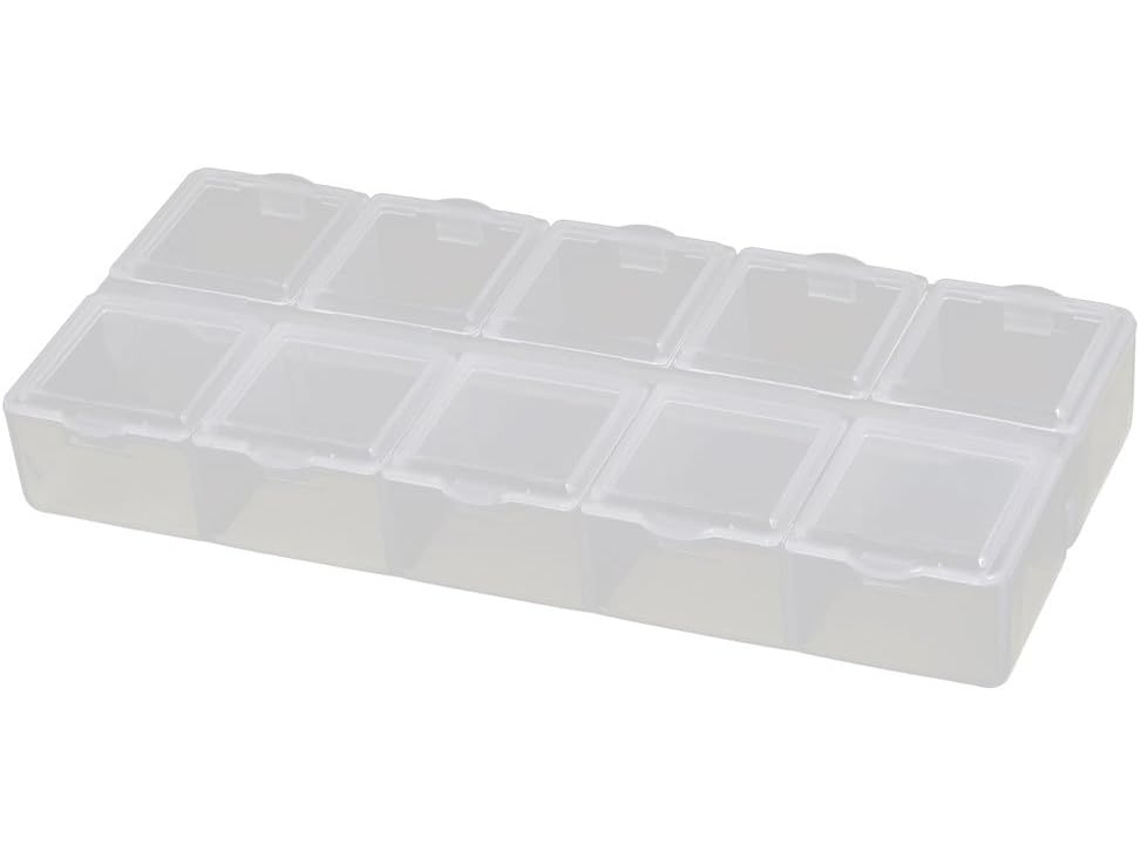Caja De Almacenamiento Rectangular De Plástico Con 10 Ranuras Para Componentes Electrónicos.