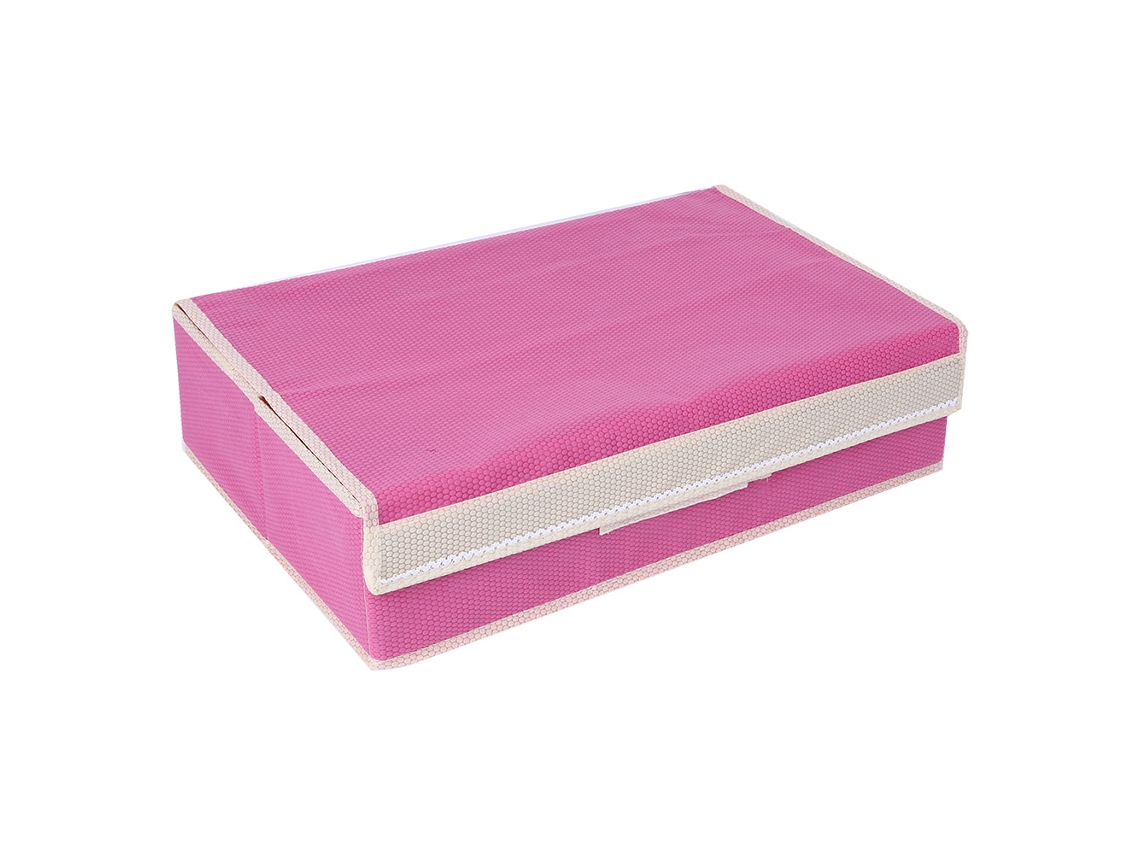 Organizador de cajones plegable para armario, ideal para ropa interior, sujetadores y calcetines (rosa)