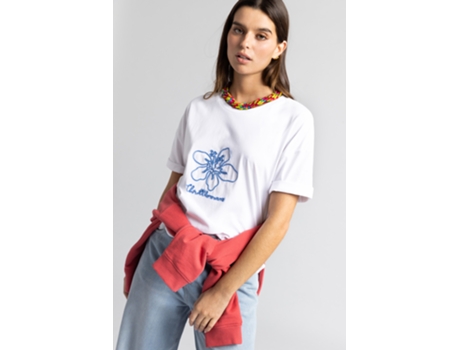 Camiseta de Mujer THROTTLEMAN Algodón Blanco (S)