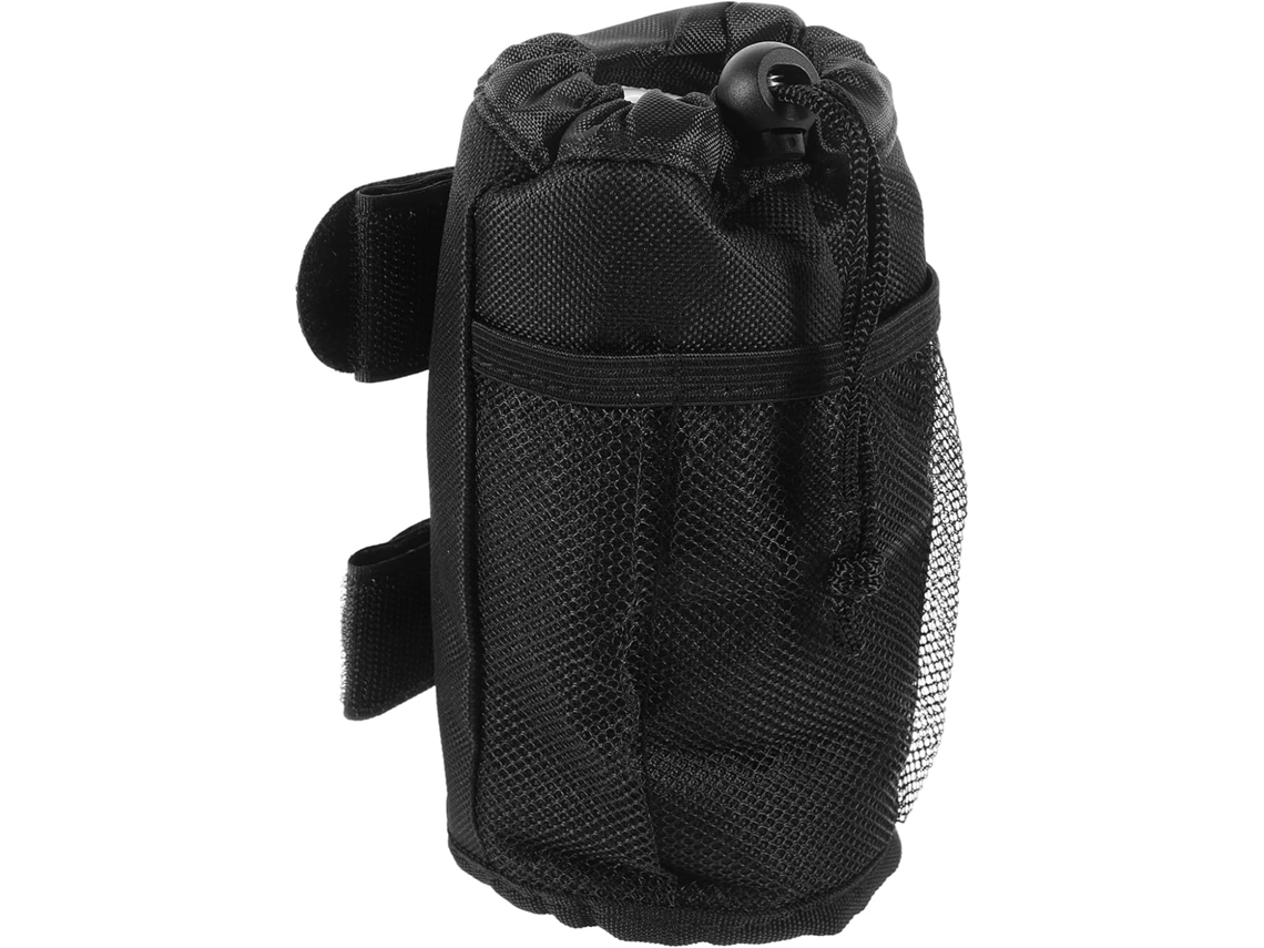Bolsa térmica para botella, correas para hombro/cintura, nailon, negra Slowmoose