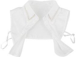 Collar Decorativo Extraíble De Poliéster Blanco Adornado Con Cristales Para Mujer, Fácil De Combinar.