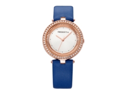 Reloj Unisex Rebirth De Cuarzo Con Cristales De Imitación Y Caja Azul Dorada.