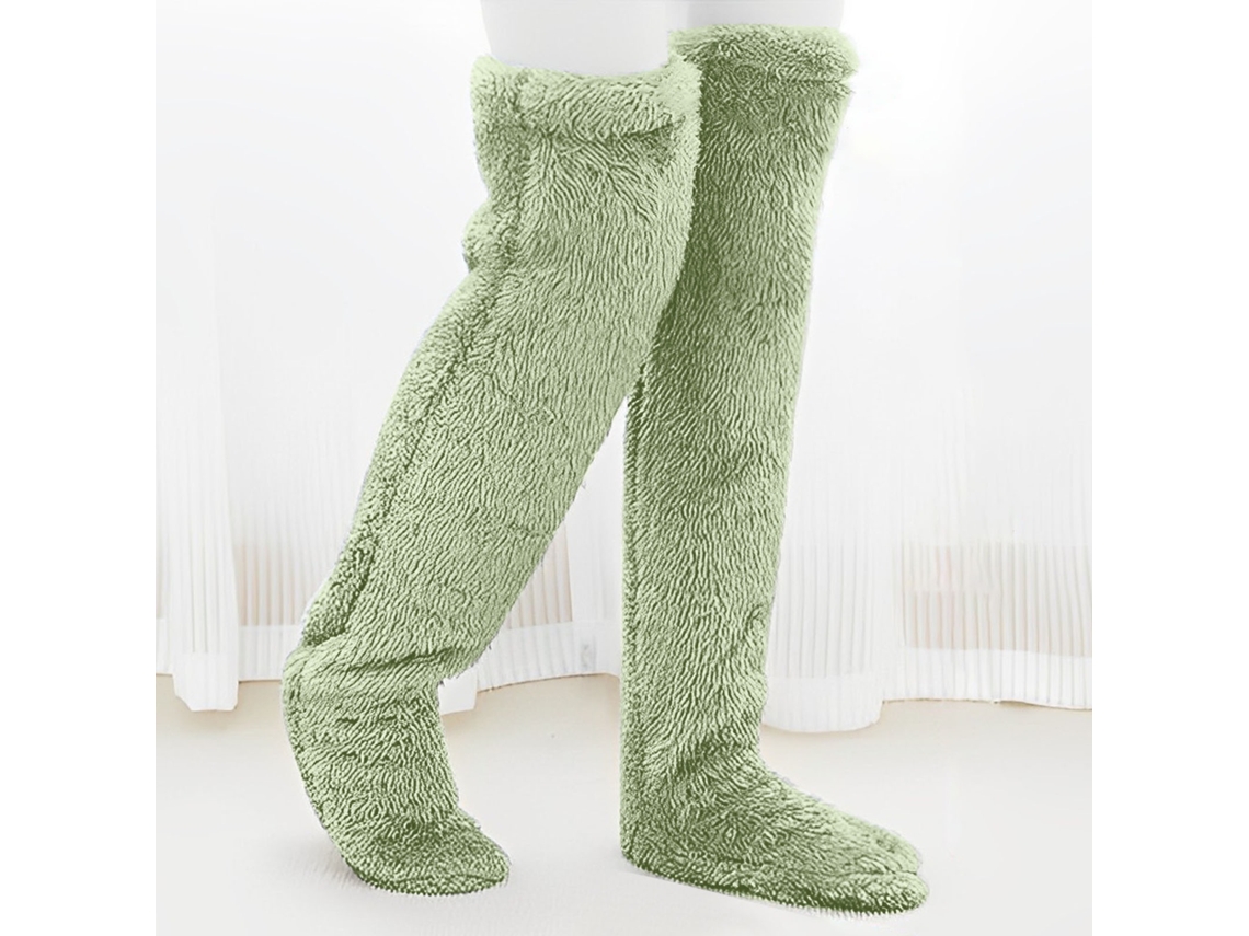 Calcetines Por Encima De La Rodilla, Calcetines Altos Cálidos De Invierno, Calentadores De Piernas Cálidos (verde) Cuich