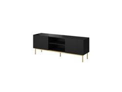 Mueble de TV CAMA MEBLE PAFOS TV15S CZ Negro Oro Laminado Aglomerado 150x60x40 cm