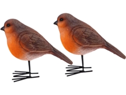 2 Figuras De Petirrojo Hechas De Resina, Decoración Detallada De Aves Para Interiores, Modelo De Animal Ligero Para