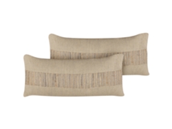 Conjunto de cojines de estilo boho BELIANI Luina de Yute Beige 30x70x10