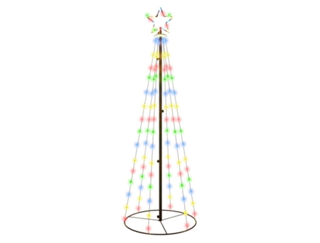 vidaXL Árbol de Navidad cónico 108 LED de colores 70x180 cm