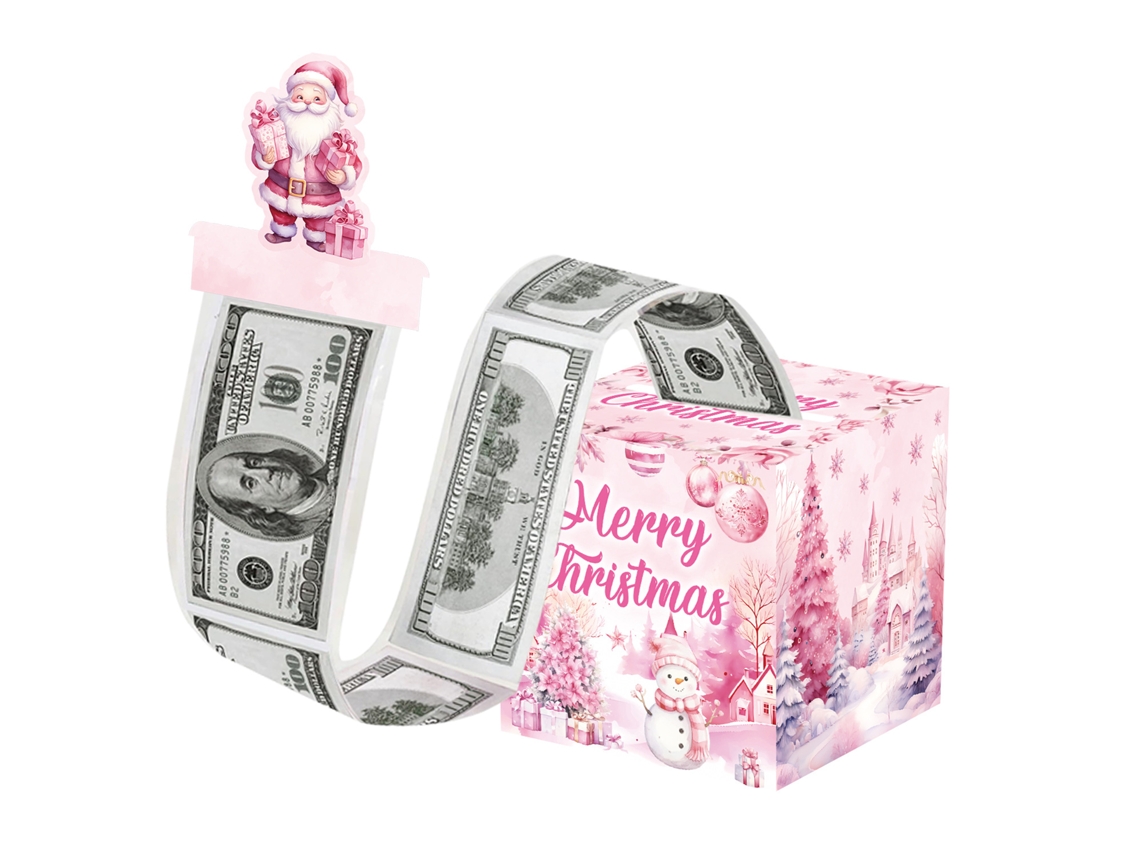 Caja de regalo navideña para dinero, organizador de dinero DIY con 50 bolsas transparentes Aeuzwr (Estilo 9)