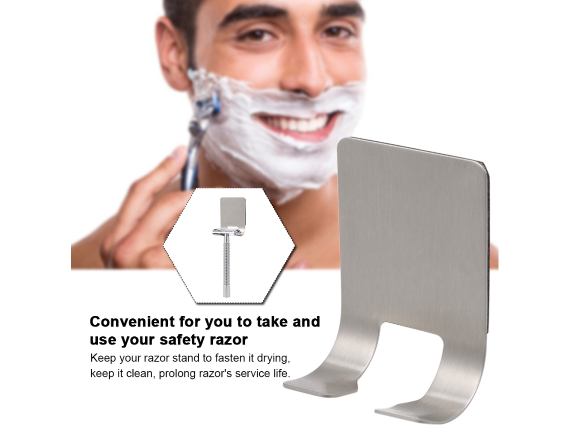 Suporte para lâmina de barbear em aço inoxidável 2026 para homens, com suporte autoadesivo para lâmina de barbear, gancho para lâmina de barbear de banheiro.