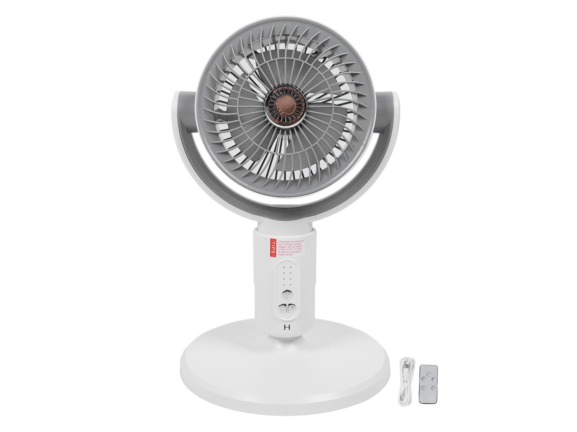 Ventilador de pedestal silencioso con control remoto, 4 velocidades.