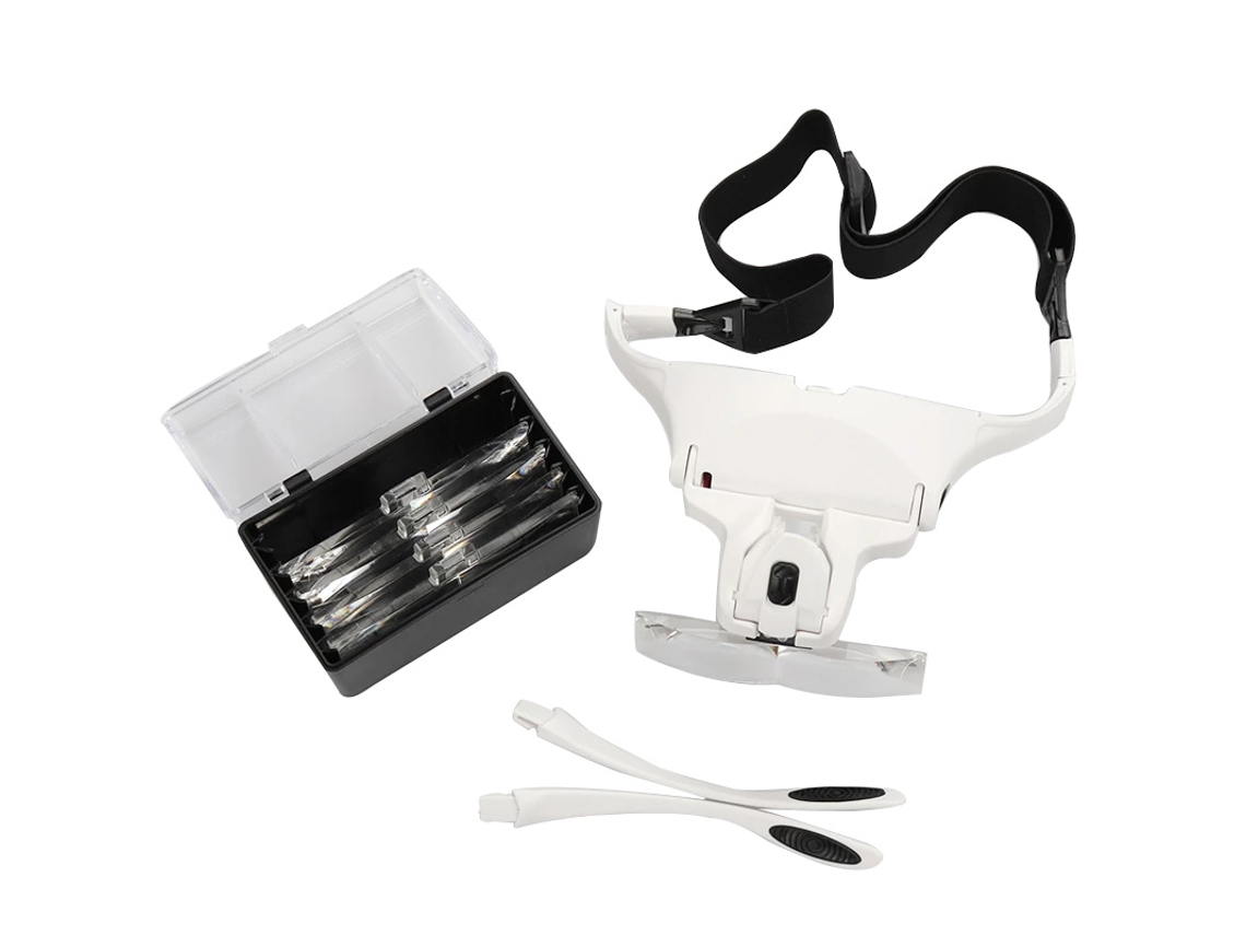 Espejo De Aumento Para Extensiones De Pestañas Con Luz Led, 5 Lentes Y Horquilla Especial Para Extensiones De Pestañas.