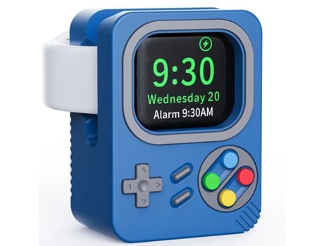 Soporte De Base De Silicona Retro Snes Para Apple Watch Series 6 Blue Charger