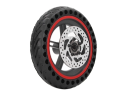 2026-neumático Trasero Patinete Eléctrico Con Freno De Disco 110mm Aluminio Y Caucho Para Xiaomi M365 1s Rojo