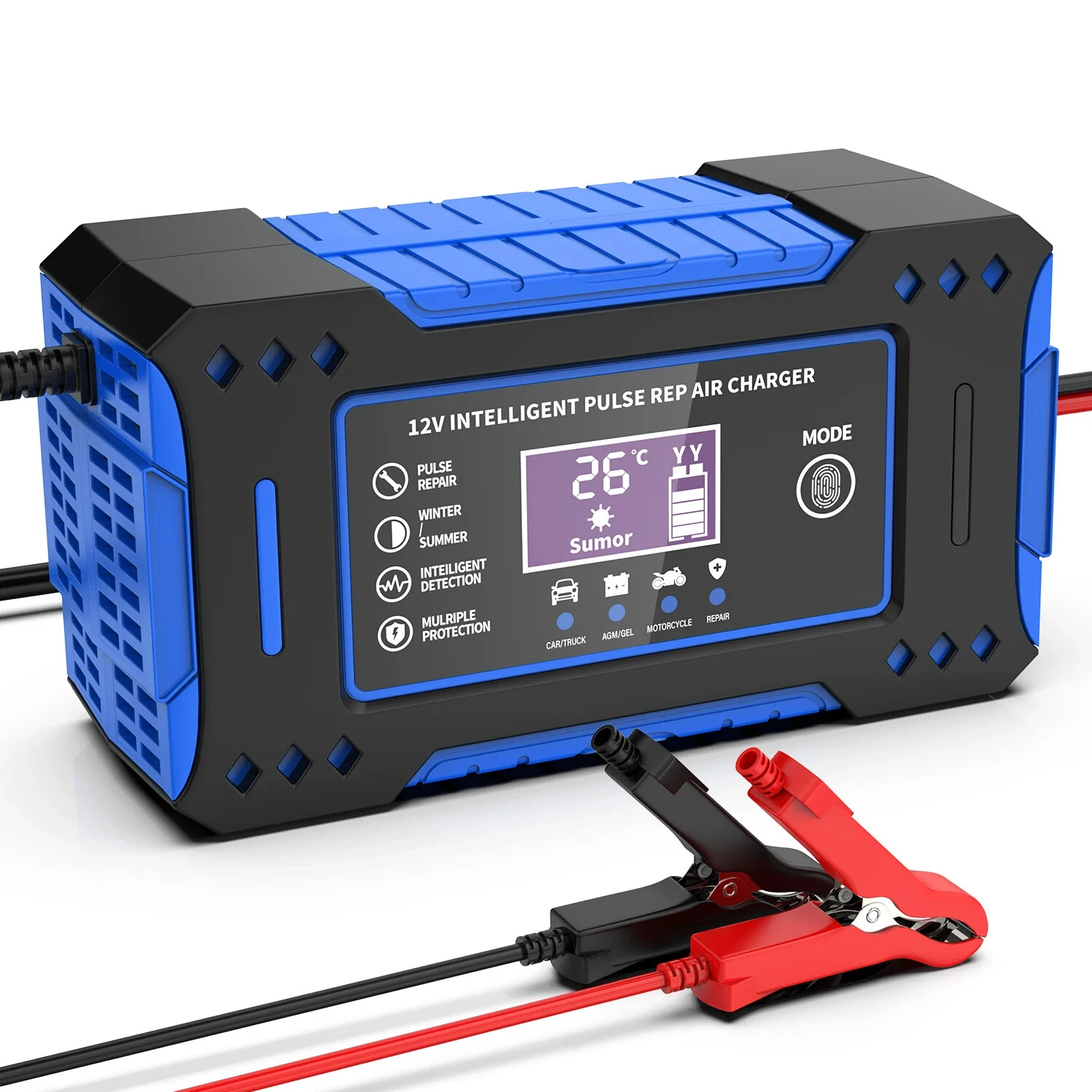 Cargador De Batería De 6 A Y 12 V Con Pantalla Lcd Eifson