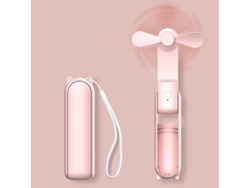 Mini Ventilador Portátil Recargable Por Usb Con 3 Velocidades Y Función De Batería Externa (rosa)