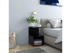 Mesitas de Noche LOVELY HOME Mesinha 2 Pcs 35X35X55 Cm Contraplacado Preto