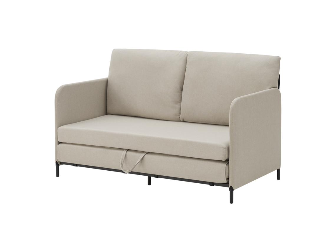 Sofá cama Soini plegable diseño 2 en 1 espuma textil metal 78 x 125 x 67 cm Beige [EN.CASA]