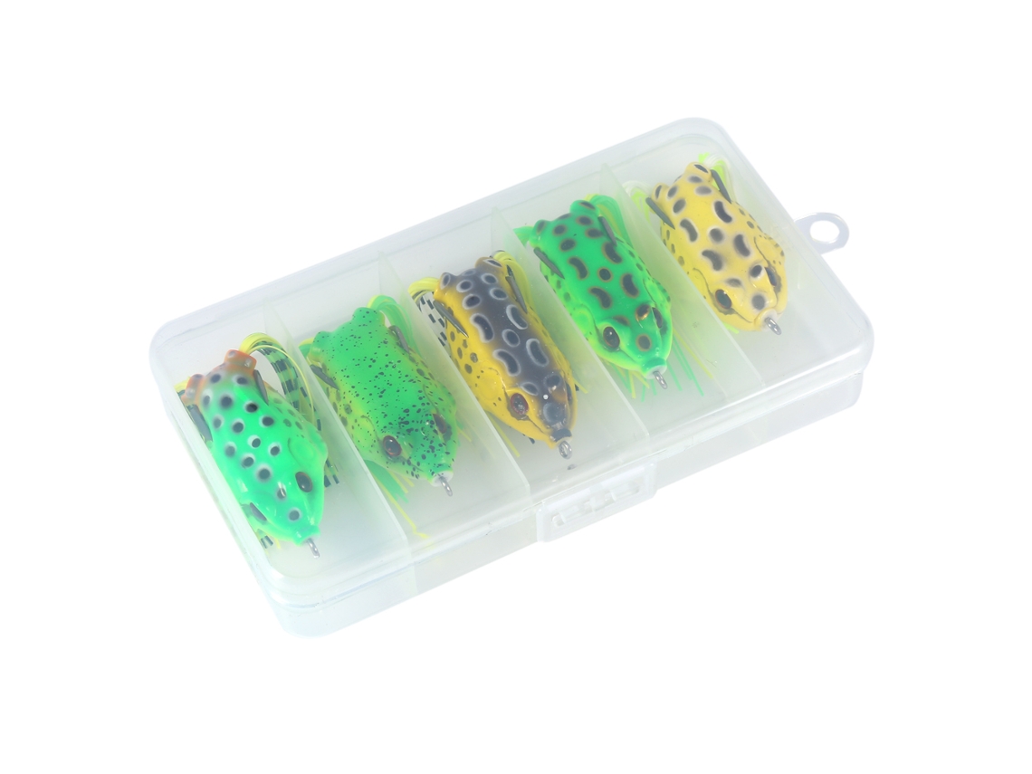 5 unidades/caja de señuelos de pesca con efecto niebla, señuelos crankbait con anzuelos, aparejos de pesca para exteriores.