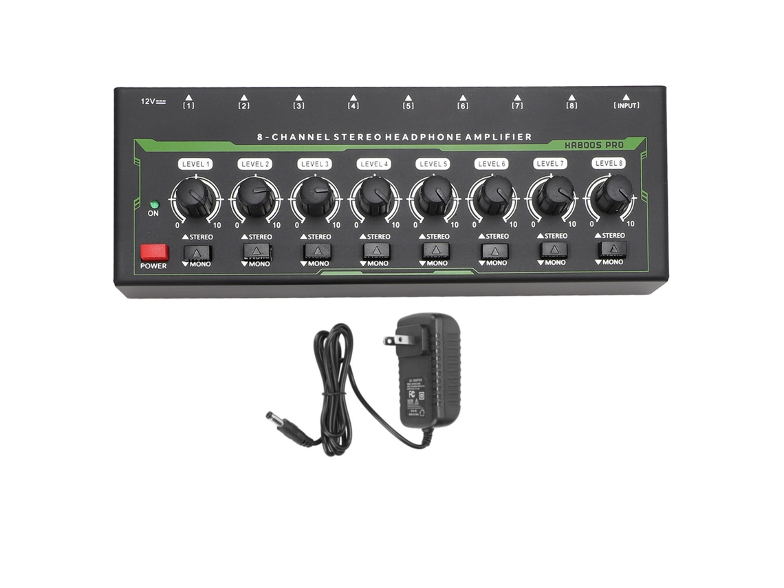 Amplificador De Fones De Ouvido 8 Canais Estéreo Com Controle De Volume Individual E Modos Estéreo/mono Plug Us