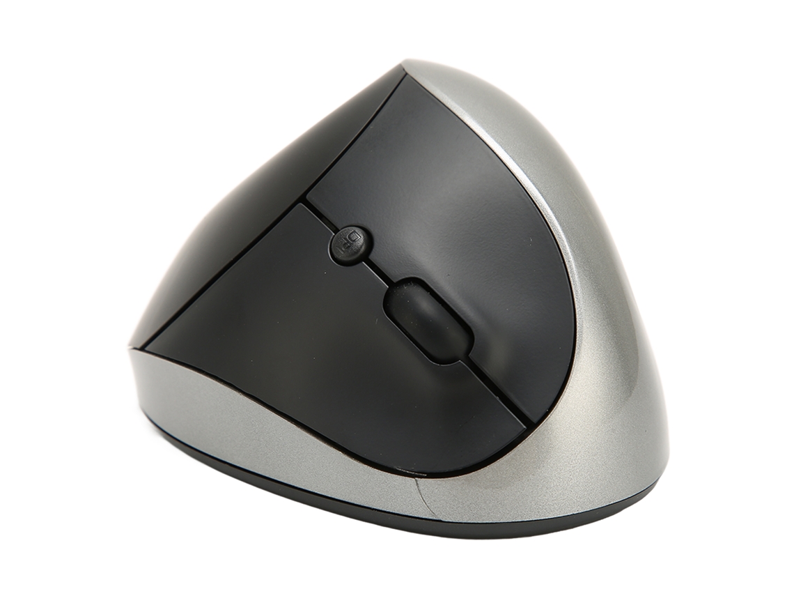Ratón vertical inalámbrico Baoj-2026 de 2,4 GHz con diseño ergonómico y resolución de 800-2400 ppp para el hogar y la oficina (gris)