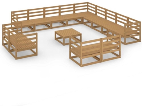 Conjunto 14 de muebles de jardín VIDAXL madera maciza de pino
