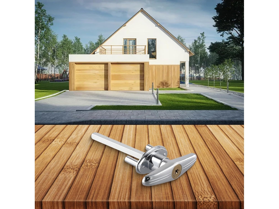 Cerradura De Puerta Garaje Aleación 10,5 Cm 2 L, Duradero, Resistente, Corrosión, Llave, Aleación De Zinc