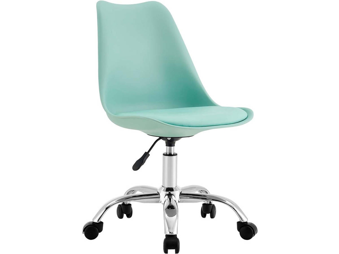 Silla de Oficina 7H SEVEN HOUSE Ruedas Verde (Brazos Fijos - Polipropileno, Espuma PU, Acero)