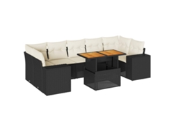 Maison Exclusive - Set De Sofás De Jardín Y Cojines 8 Piezas Ratán Sintético Negro