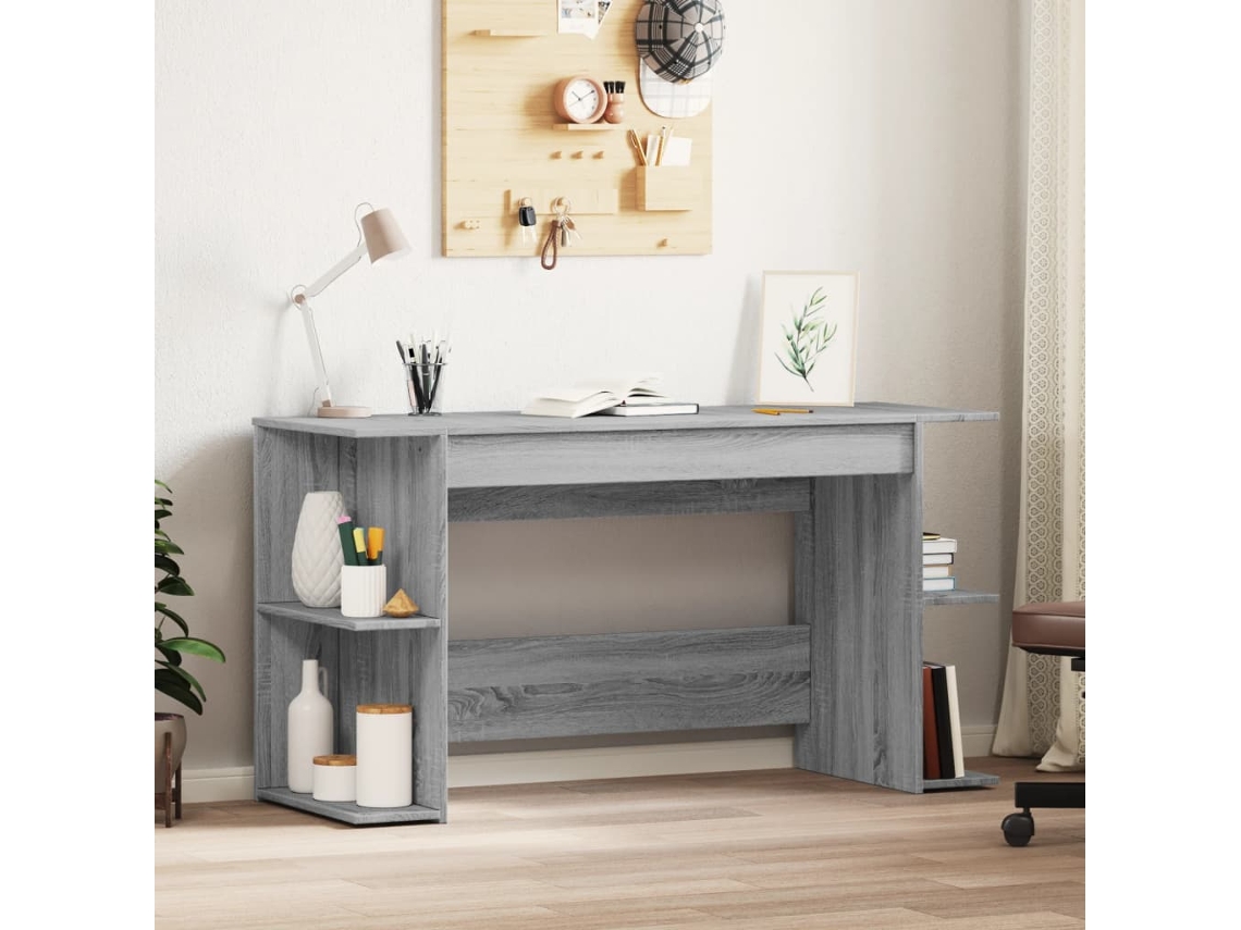 Escritorio | Mesa | Escritorio 140x50x75 cm Derivados de madera Gris Sonoma