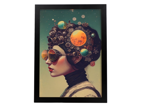 NACNIC Poster Sistema Solar En Estilo Surrealismo Cinematográfico Ilustraciones Y Grabados De Historieta Abstracta Y Artística A4 Marcos Blancos